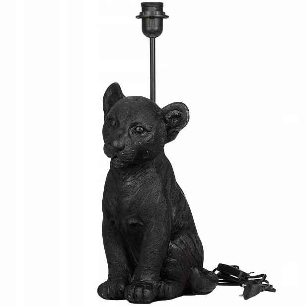 Stojací Stolní Lampa Lev Lvíček 50 cm černá dekorace ozdoba do obývacího pokoje