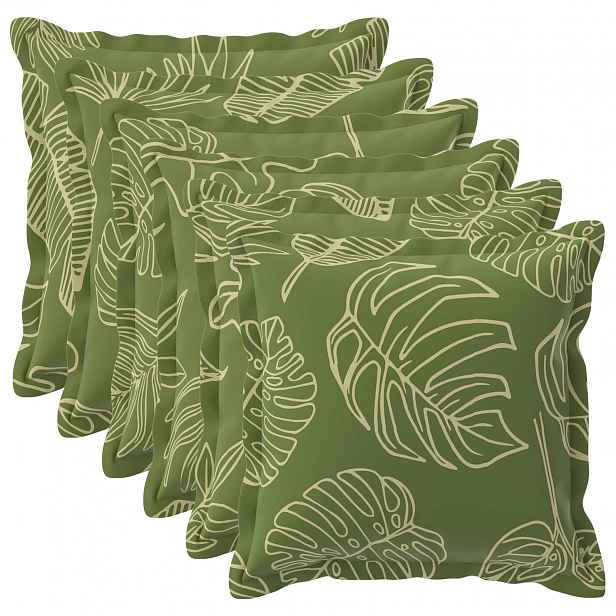 vidaXL Povlak na polštář 6 ks HOUTEN Listový design 45 x 45 cm