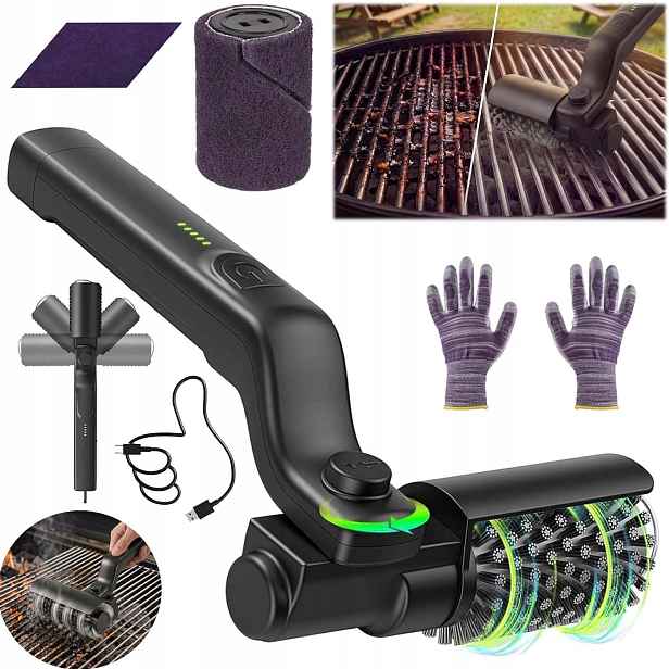 Voděodolný Elektrický Kartáč Na Gril 3 Režimy Rychlosti Pro Gril Bbq