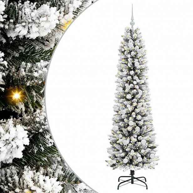 vidaXL Umělý vánoční stromeček Bílá 180 cm PVC, kov a plast