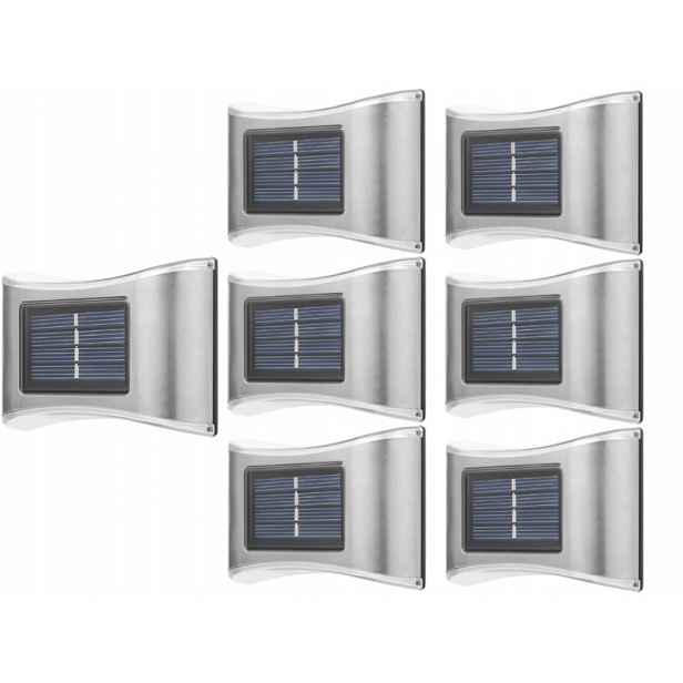 7 x Hliníková Venkovní Lampa Solární Nástěnné Svítidlo Nahoru Dolů Senzor Soumraku