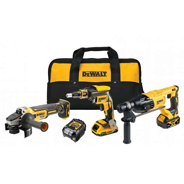 DeWALT - 7dílná sada AKU nářadí, baterií a nabíječky DCK308DM