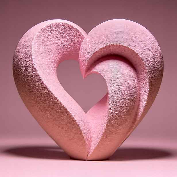 Moderní srdce Figurka Soška Socha Dekorace 3D tisk 15 cm Valentýn