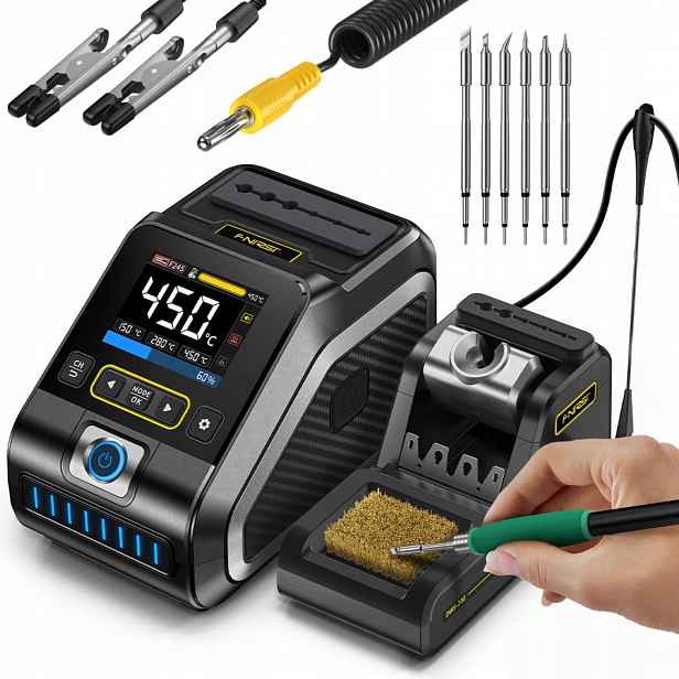 Pájecí stanice Fnirsi DWS-200 F245 digitální páječka 200 W 6 hrotů F245