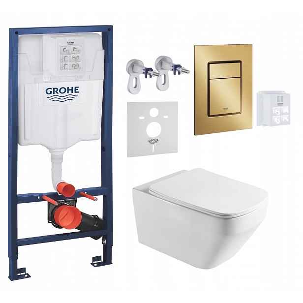Podomítkový Wc Set Stelaz Grohe Wc mísa Imprese Naron tlačítko