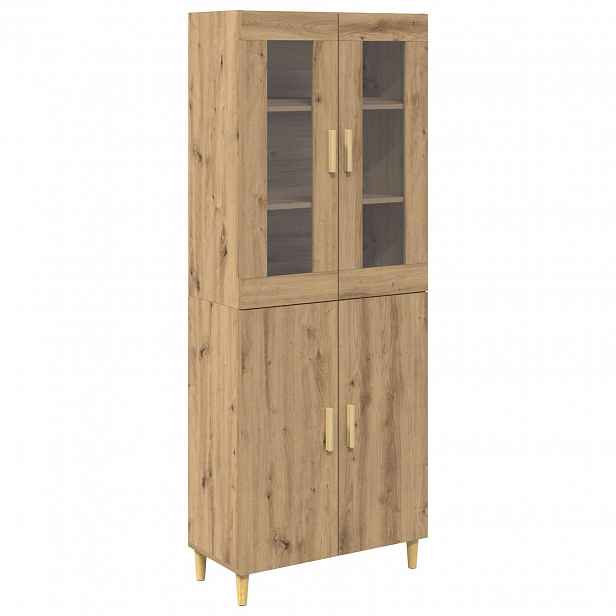 vidaXL Vysoký bufet Artisanový dub 69,5 x 34 x 180 cm