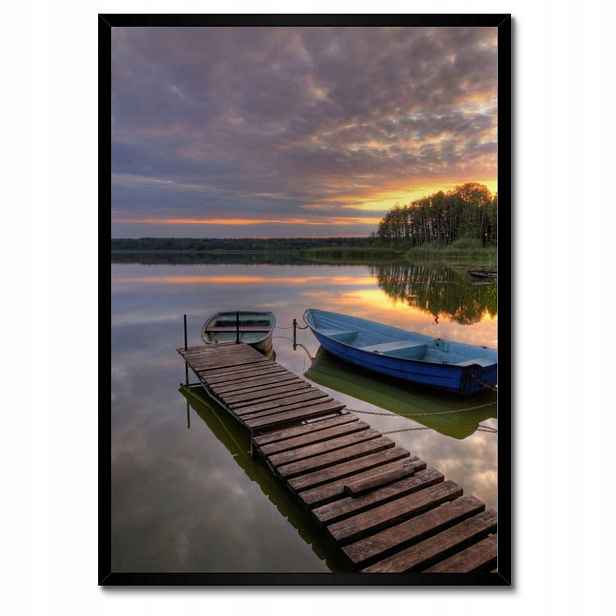 Plakáty v rámu 50x70 Západ slunce Jezero