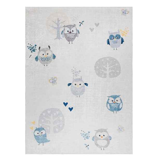 Dětský kusový koberec Bambino 1161 Owls grey, 140x190, šedá, dětský pokoj, Dywany Łuszczów