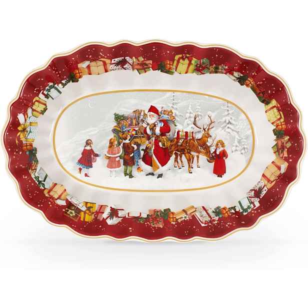 Toy's Fantasy Miska Oválná Velká Vánoční Porcelánová