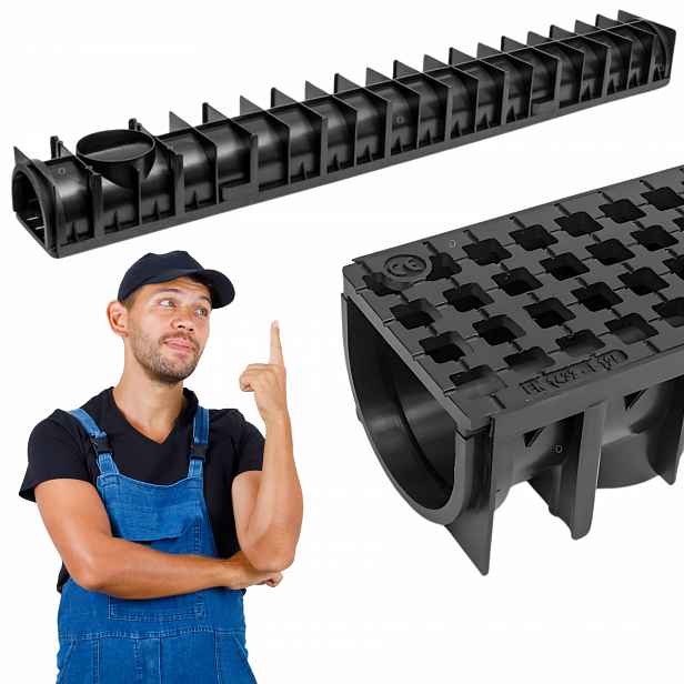 Lineární odvodnění s litinovým roštem Odtok do garáže Axhell ForU70 B125