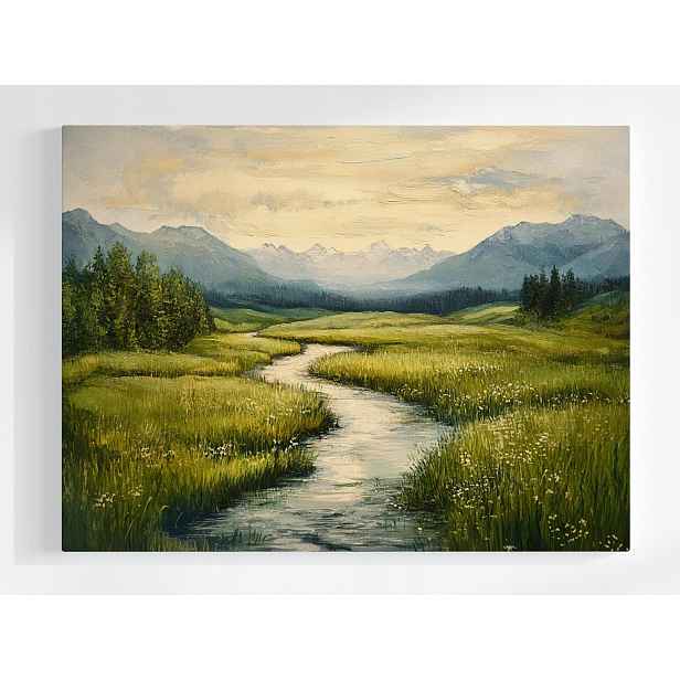 Plakát Krajina Louka Řeka Potok Zeleň 100x75