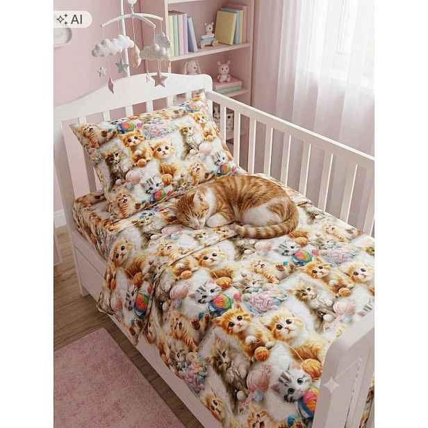 Sada povlečení 100% bavlna 5D kočky Softsleep 160*200