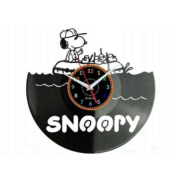 Snoopy Dárek Originální dekorace do domu Hodiny z vinylové desky