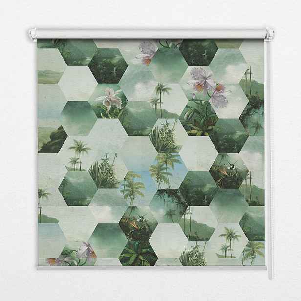 TULUP VNITŘNÍ roleta - okenní roleta - roleta - 60x140 cm - Zelené šestiúhelníky