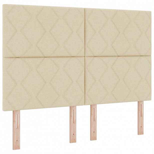 vidaXL Čelo postele Krémová 144 cm textil