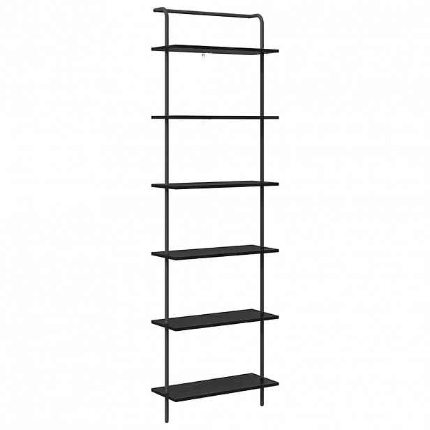 vidaXL Knihovna 6 úrovní 60 x 24 x 203 cm Kompozitní dřevo Černý dub