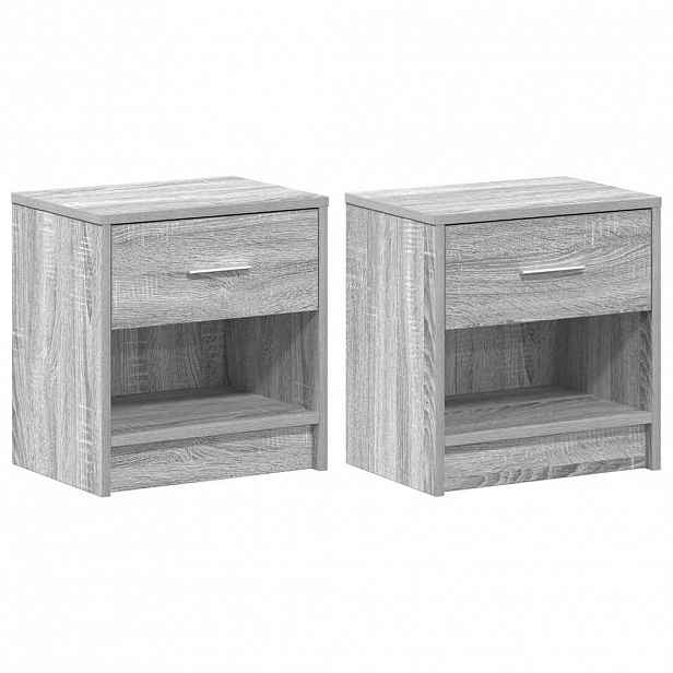 vidaXL Noční stolky 2 ks se zásuvkou šedé sonoma 39 x 28 x 41 cm