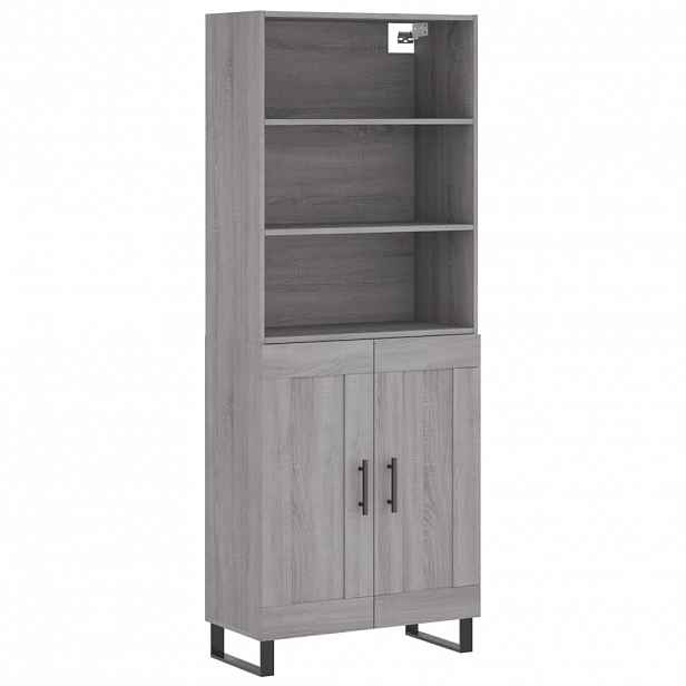 vidaXL Skříň highboard šedá sonoma 69,5 x 34 x 180 cm kompozitní dřevo