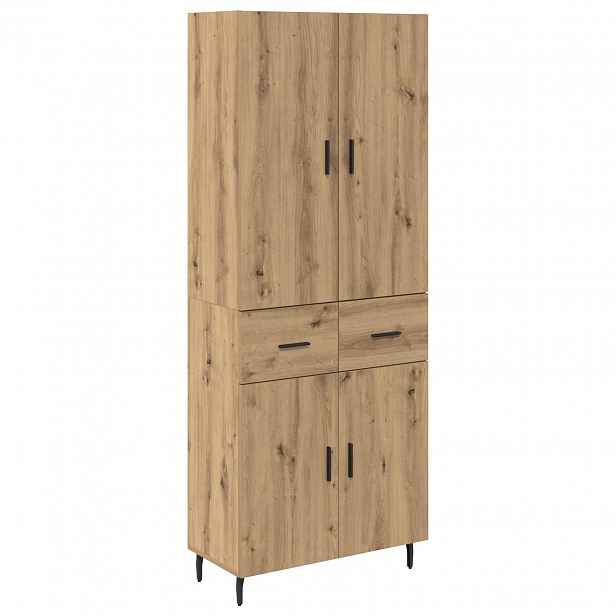 vidaXL Vysoký bufet 2 ks Artisanový dub 69,5 x 34 x 180 cm