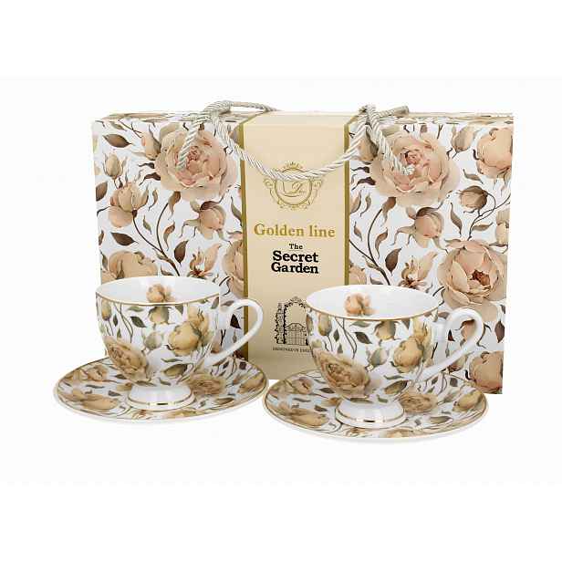 Duo.2 Šálky s podšálky English Roses White Golden Line