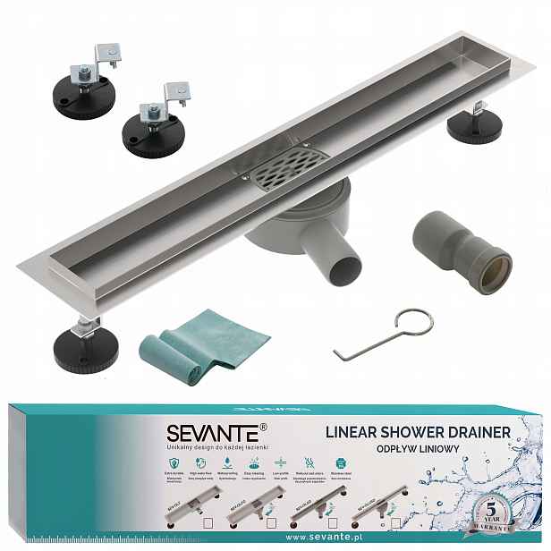 Korpus lineárního odtoku 80 cm Flat inox nerezová ocel otočný sifon
