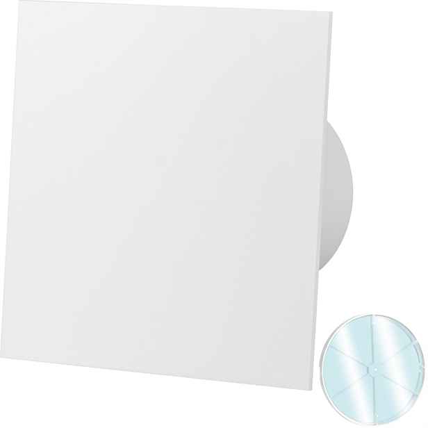 Ventilátor Plexi Bílý Lesk Kuličkové Ložisko Zpětný Ventil Standard Fi 100