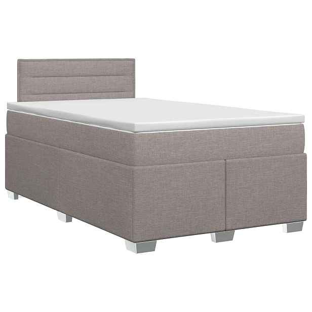 vidaXL Postel boxspring s matrací Taupe 120 x 190 cm Textil
