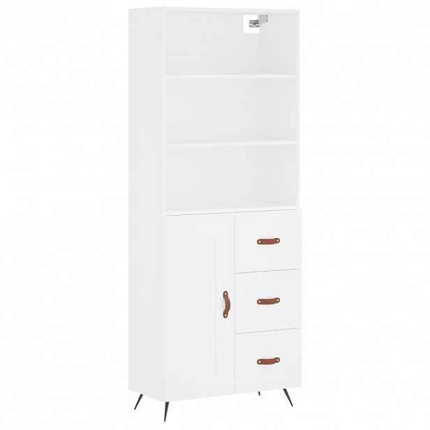 vidaXL Skříň highboard bílá 69,5 x 34 x 180 cm kompozitní dřevo