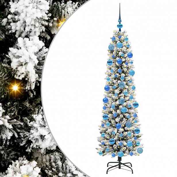 vidaXL Umělý vánoční stromeček Bílá 180 cm PVC, kov a plast