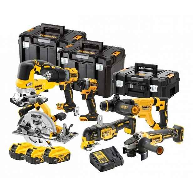 DeWALT - 14dílná sada AKU nářadí, baterií a nabíječky DCK706P3T