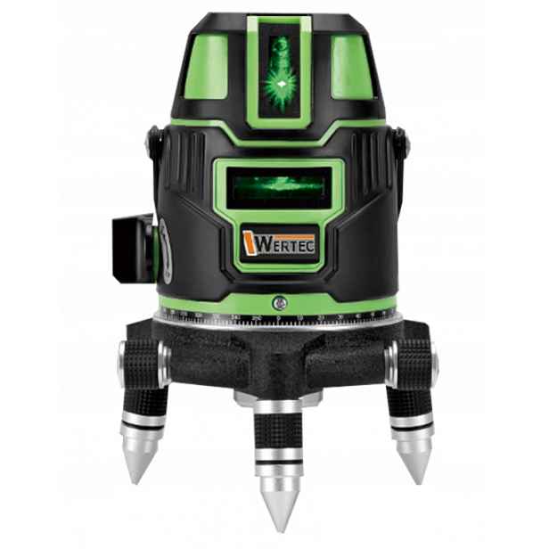 Křížový laser Laserová Vodováha Wertec WT-G225 5 paprsek Zelený