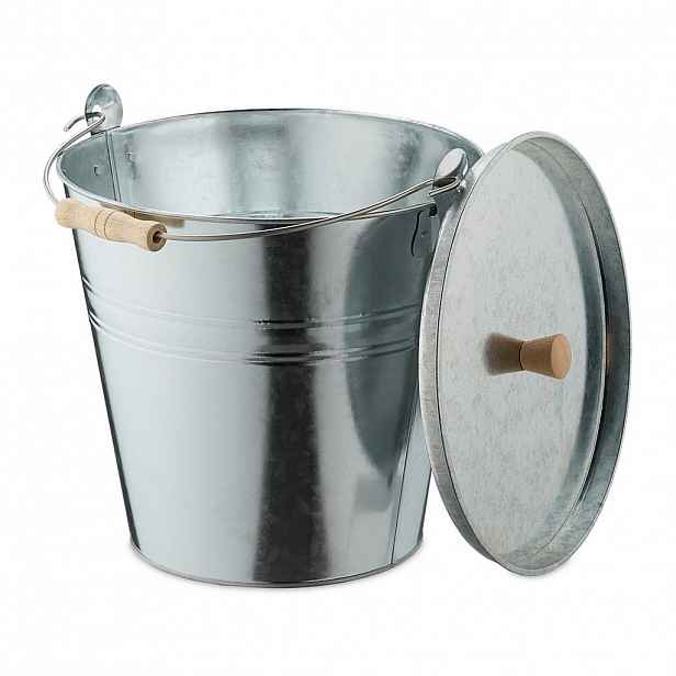 Relaxdays KÝBL Stříbrný na popel s víkem 12,5 l