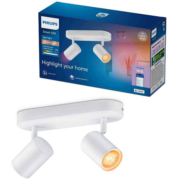 stropní svítidlo Led Spot 2x GU10 Rgb Philips Smart WiFi Aplikace WiZ