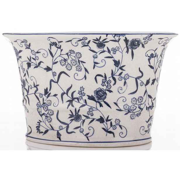 Váza květináč bílá modrá obal stylová porcelánová dekorace