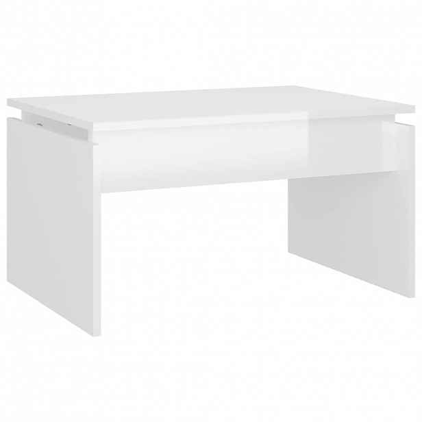 vidaXL Konferenční stolek bílý lesklý 68 x 50 x 38 cm kompozitní dřevo