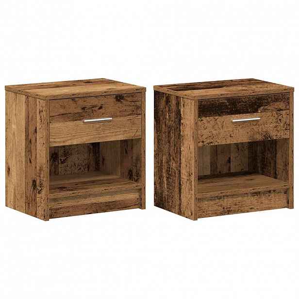 vidaXL Noční stolky 2 ks se zásuvkou old wood 39 x 28 x 41 cm