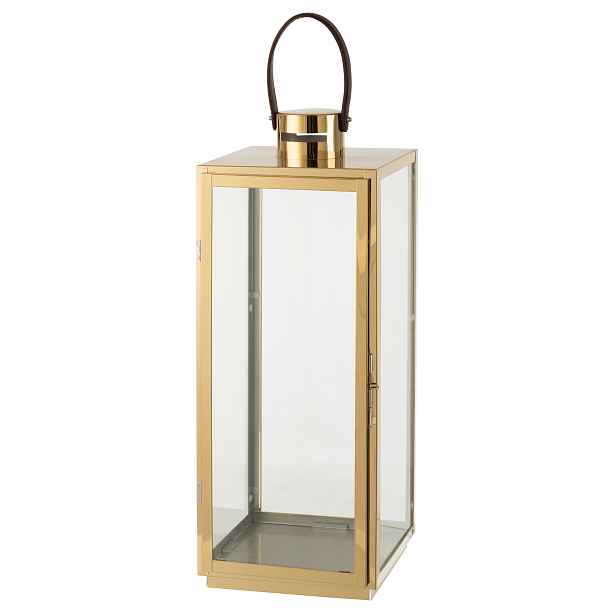 Zlatá kovová lucerna Recin - 22*21*65cm J-Line by Jolipa