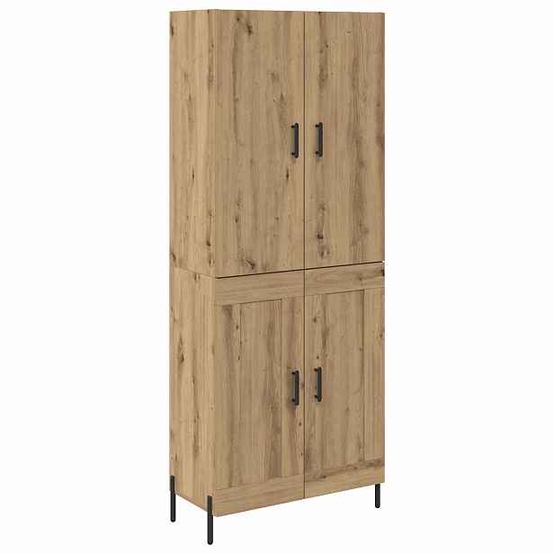 vidaXL Vysoký bufet Artisanový dub 69,5 x 34 x 180 cm Kompozitní dřevo