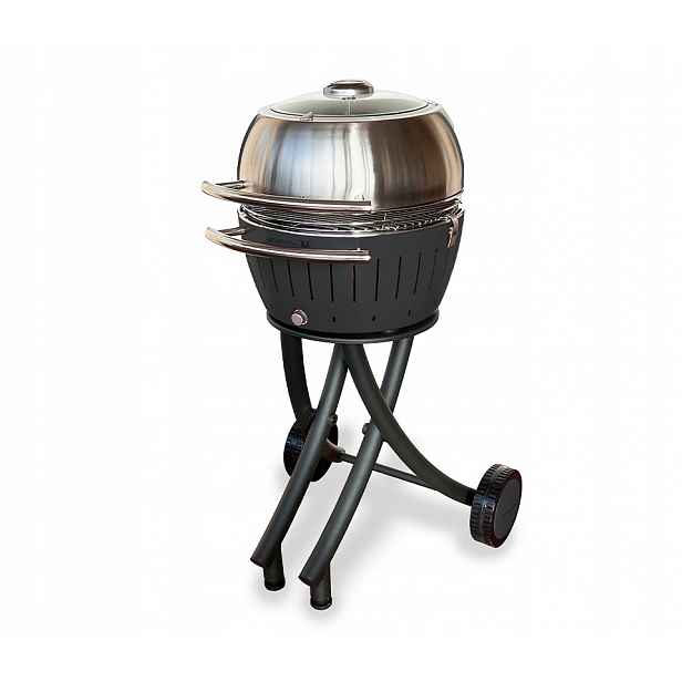 Zahradní gril na uhlí bezkouřový s víkem, popelník LotusGrill XL
