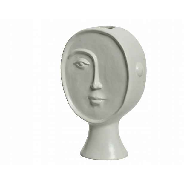 Bílá porcelánová váza s obličejem