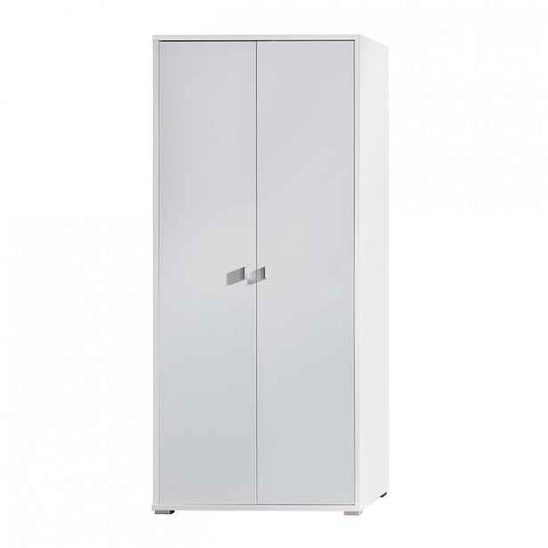 Dvoudveřová šatní skříň 85 cm KINNEY - bílá
