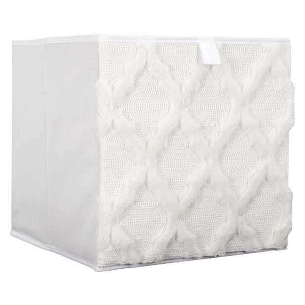HowHomely Úložný textilní box BOHO CUBE 30x30 cm bílý