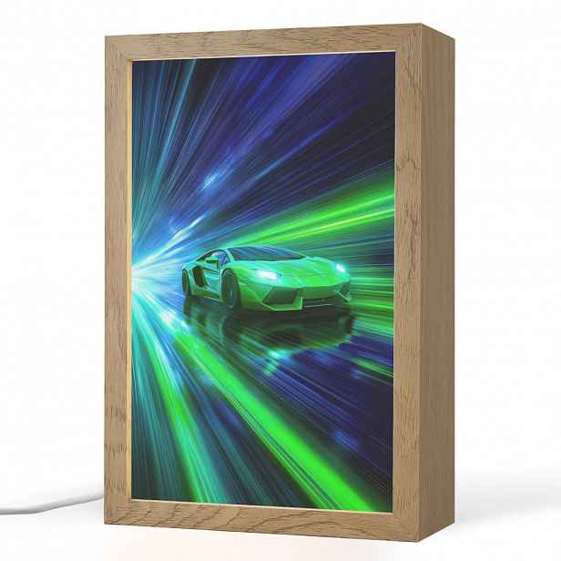 OnlyWow NOČNÍ LAMPIČKA Rychlost - Lehké - Sportovní vůz - Zelená 20x30 cm