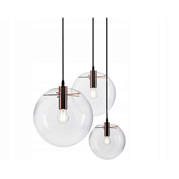 Skleněná Závěsná Lampa S Růžovým Zlatem Toolight