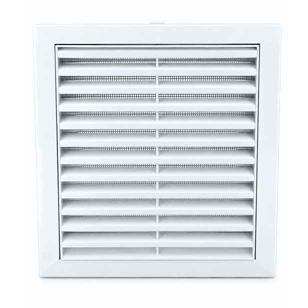 Ventilační Mřížka Przybysz 150 mm Čtvercová Bílá s mřížkou do kanálu