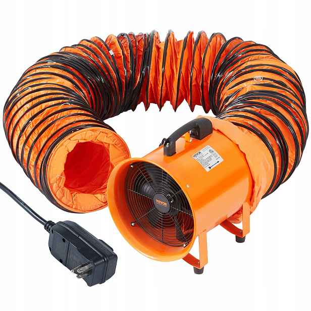 Průmyslový ventilátor 254 mm 300 W 1720 Cfm s hadicí 10 m, odstraňování kouře