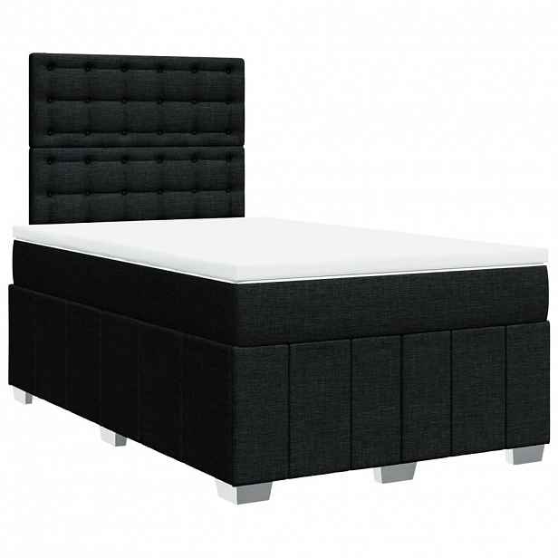 vidaXL Box spring postel s matrací černá 120x190 cm textil