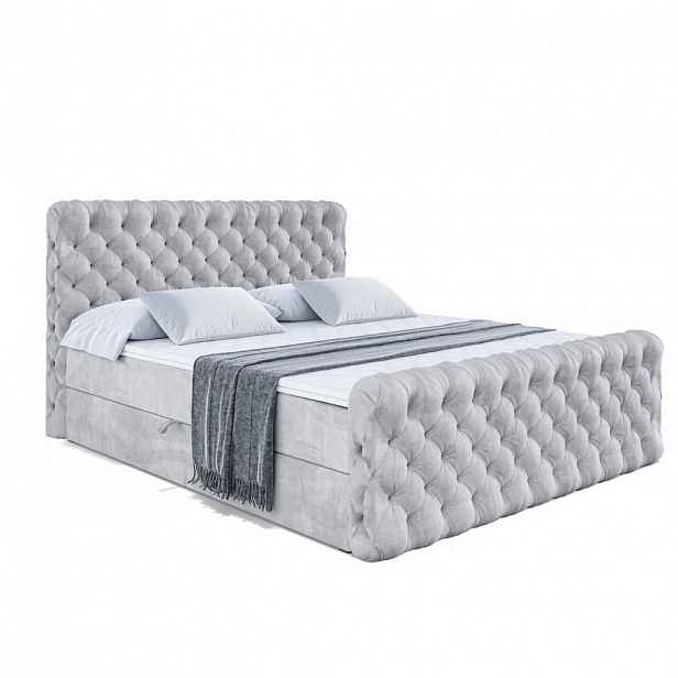 ALTDECOR AMERICKÁ postel BOXI8-Z – 120 × 200 cm – H3 – světle šedá