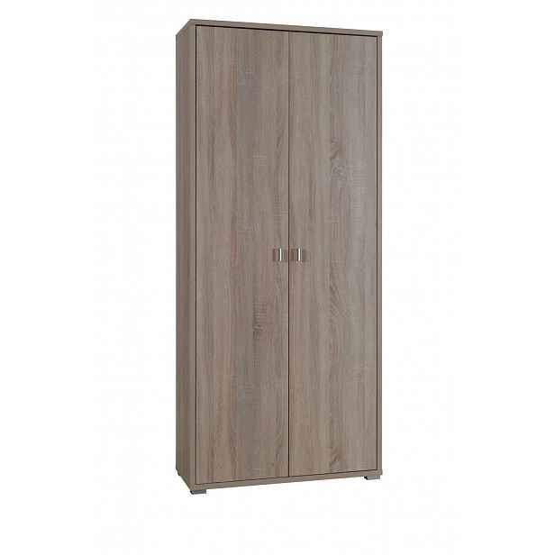 Dvoudveřová šatní skříň 85 cm KINNEY - dub sonoma
