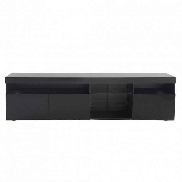 OKWISH TV stolek 180/35/48 cm černý z MDF s LED osvětlením a vysokým leskem